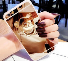 Load image into Gallery viewer, For iphone 5S Case Diamond Rhinestone Mirror Phone Bag Back Cover For iPhone X 8 6 6S 7 Plus XR XS Max Ring Stand Finger Holder