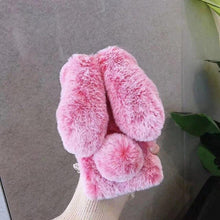 Load image into Gallery viewer, Rabbit Ears Fluffy Fur Plush iPhone Phone Case