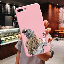 Load image into Gallery viewer, Girls Best Friends Forever Pink Soft Silicone Phone Case iPhone