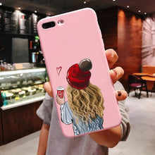 Load image into Gallery viewer, Girls Best Friends Forever Pink Soft Silicone Phone Case iPhone