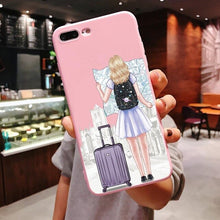 Load image into Gallery viewer, Girls Best Friends Forever Pink Soft Silicone Phone Case iPhone