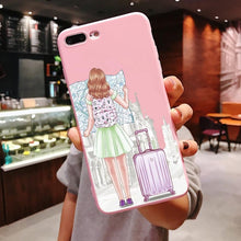 Load image into Gallery viewer, Girls Best Friends Forever Pink Soft Silicone Phone Case iPhone