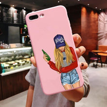 Load image into Gallery viewer, Girls Best Friends Forever Pink Soft Silicone Phone Case iPhone