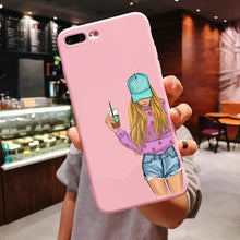 Load image into Gallery viewer, Girls Best Friends Forever Pink Soft Silicone Phone Case iPhone