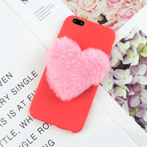 Furry Love Hearts Cute iPhone Phone Case