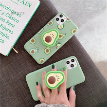 Load image into Gallery viewer, 3D Luxury Cute Cartoon Fruit Avocado Soft Silicone Phone Case
