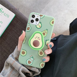 3D Luxury Cute Cartoon Fruit Avocado Soft Silicone Phone Case