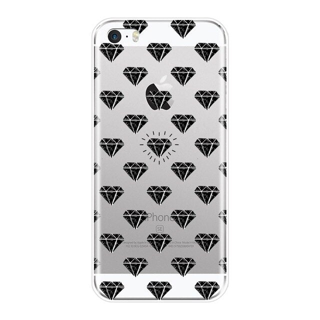 Diamond Black White Luxury iPhone Phone Case