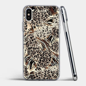 Tiger Leopard Printed Silicone Phone Case For iPhone