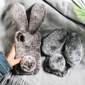 Rabbit Ears Fluffy Fur Plush  iPhone Phone Case