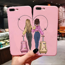 Load image into Gallery viewer, Girls Best Friends Forever Pink Soft Silicone Phone Case iPhone
